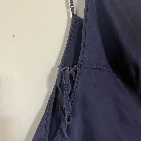 Victoria's Secret 100% SILK Classic Baby Doll Lingerie Chemise, Navy Blue Sz M - Picture 4 of 10